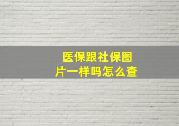 医保跟社保图片一样吗怎么查