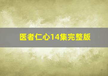 医者仁心14集完整版