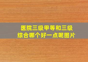 医院三级甲等和三级综合哪个好一点呢图片