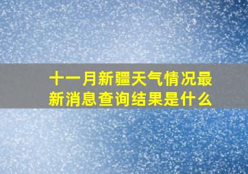 十一月新疆天气情况最新消息查询结果是什么