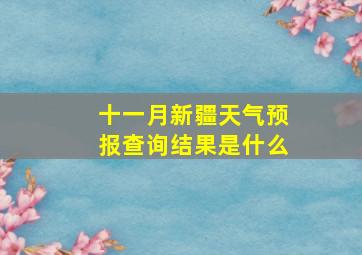 十一月新疆天气预报查询结果是什么