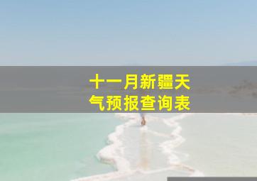 十一月新疆天气预报查询表