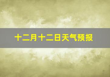 十二月十二日天气预报