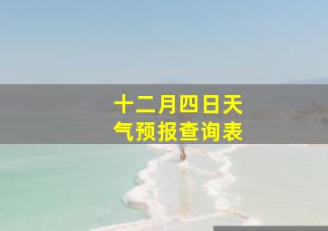 十二月四日天气预报查询表