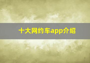 十大网约车app介绍