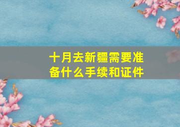 十月去新疆需要准备什么手续和证件