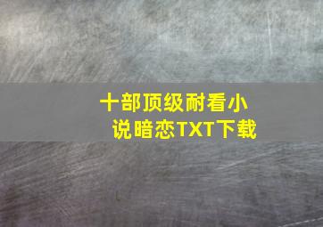 十部顶级耐看小说暗恋TXT下载