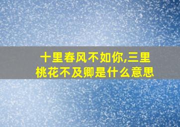 十里春风不如你,三里桃花不及卿是什么意思