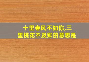 十里春风不如你,三里桃花不及卿的意思是