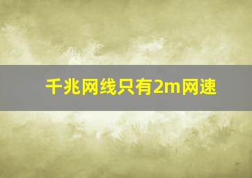 千兆网线只有2m网速