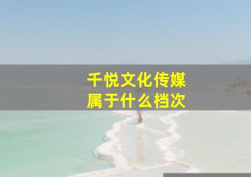 千悦文化传媒属于什么档次