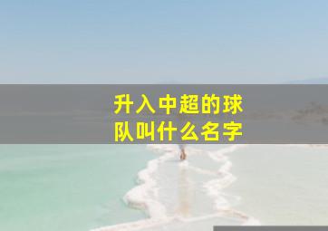 升入中超的球队叫什么名字