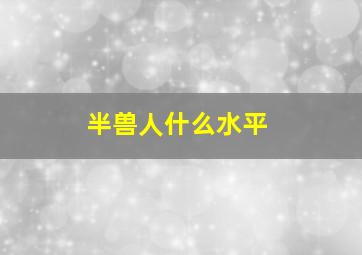 半兽人什么水平