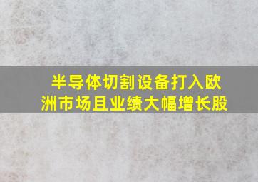 半导体切割设备打入欧洲市场且业绩大幅增长股