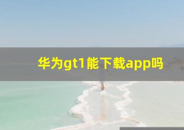 华为gt1能下载app吗