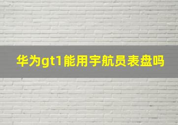 华为gt1能用宇航员表盘吗