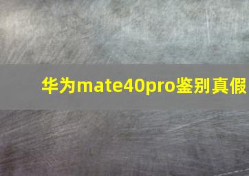 华为mate40pro鉴别真假