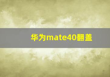 华为mate40翻盖