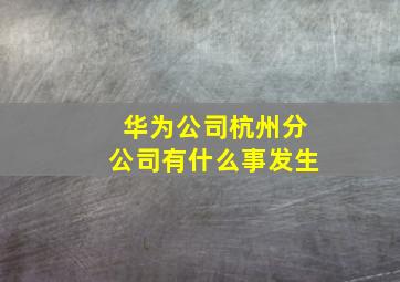 华为公司杭州分公司有什么事发生