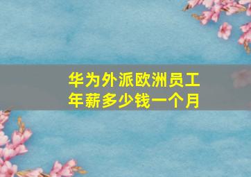 华为外派欧洲员工年薪多少钱一个月