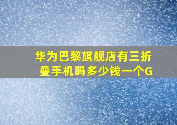 华为巴黎旗舰店有三折叠手机吗多少钱一个G