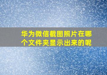 华为微信截图照片在哪个文件夹显示出来的呢