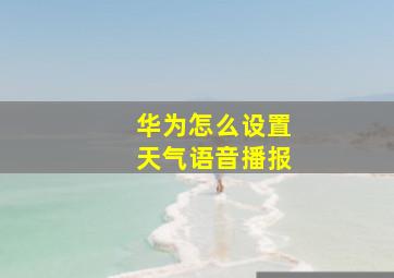 华为怎么设置天气语音播报