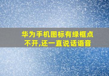 华为手机图标有绿框点不开,还一直说话语音