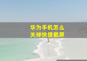 华为手机怎么关掉快捷截屏