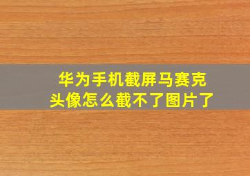 华为手机截屏马赛克头像怎么截不了图片了