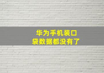 华为手机装口袋数据都没有了