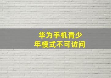 华为手机青少年模式不可访问