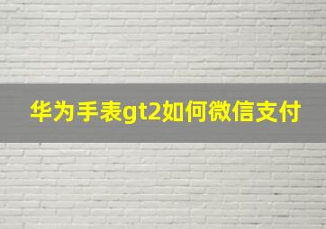 华为手表gt2如何微信支付