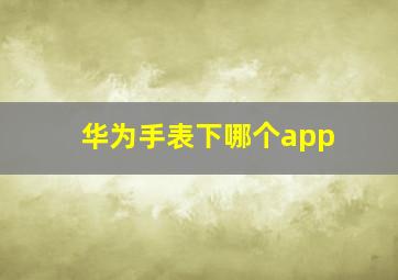 华为手表下哪个app