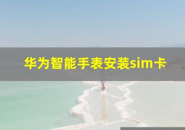 华为智能手表安装sim卡