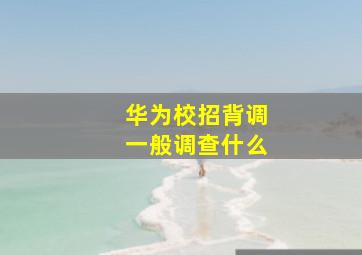 华为校招背调一般调查什么