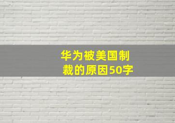 华为被美国制裁的原因50字