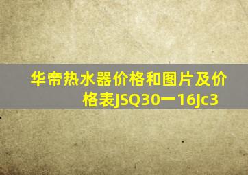 华帝热水器价格和图片及价格表JSQ30一16Jc3