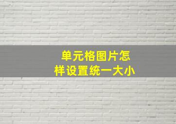 单元格图片怎样设置统一大小