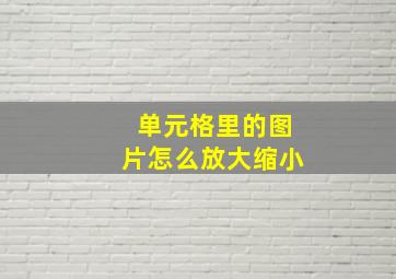 单元格里的图片怎么放大缩小