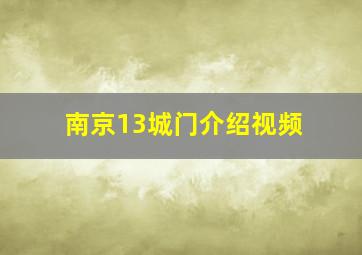 南京13城门介绍视频