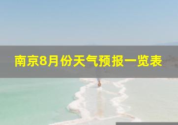 南京8月份天气预报一览表