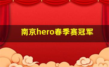 南京hero春季赛冠军