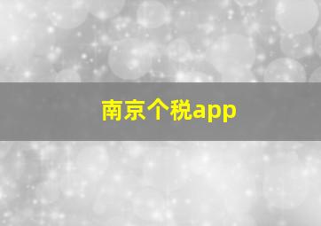 南京个税app