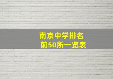 南京中学排名前50所一览表