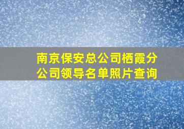 南京保安总公司栖霞分公司领导名单照片查询