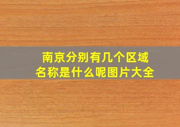 南京分别有几个区域名称是什么呢图片大全