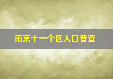 南京十一个区人口普查