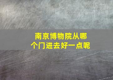 南京博物院从哪个门进去好一点呢