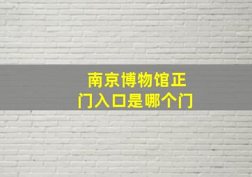 南京博物馆正门入口是哪个门